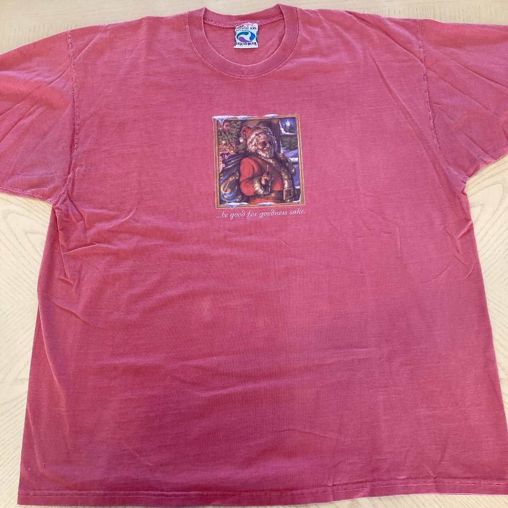 Liquid Blue Grateful Dead Santa Jerry Garcia "be good for goodness sake"  XXL